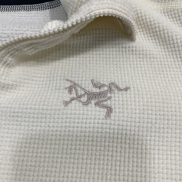 Arcteryx Delta LT Jacket Women Medium Cream Full Zip Polartec Waffle Knit Fleece - Picture 2 of 12